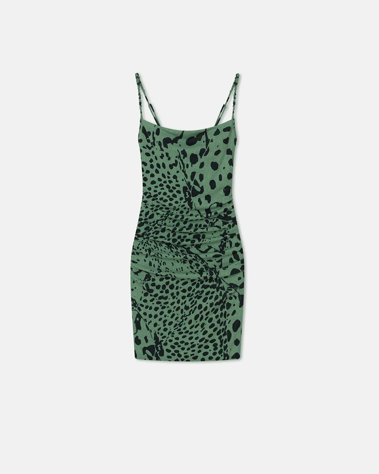 Adie - Printed Mesh Jersey Dress - Cheetah Green