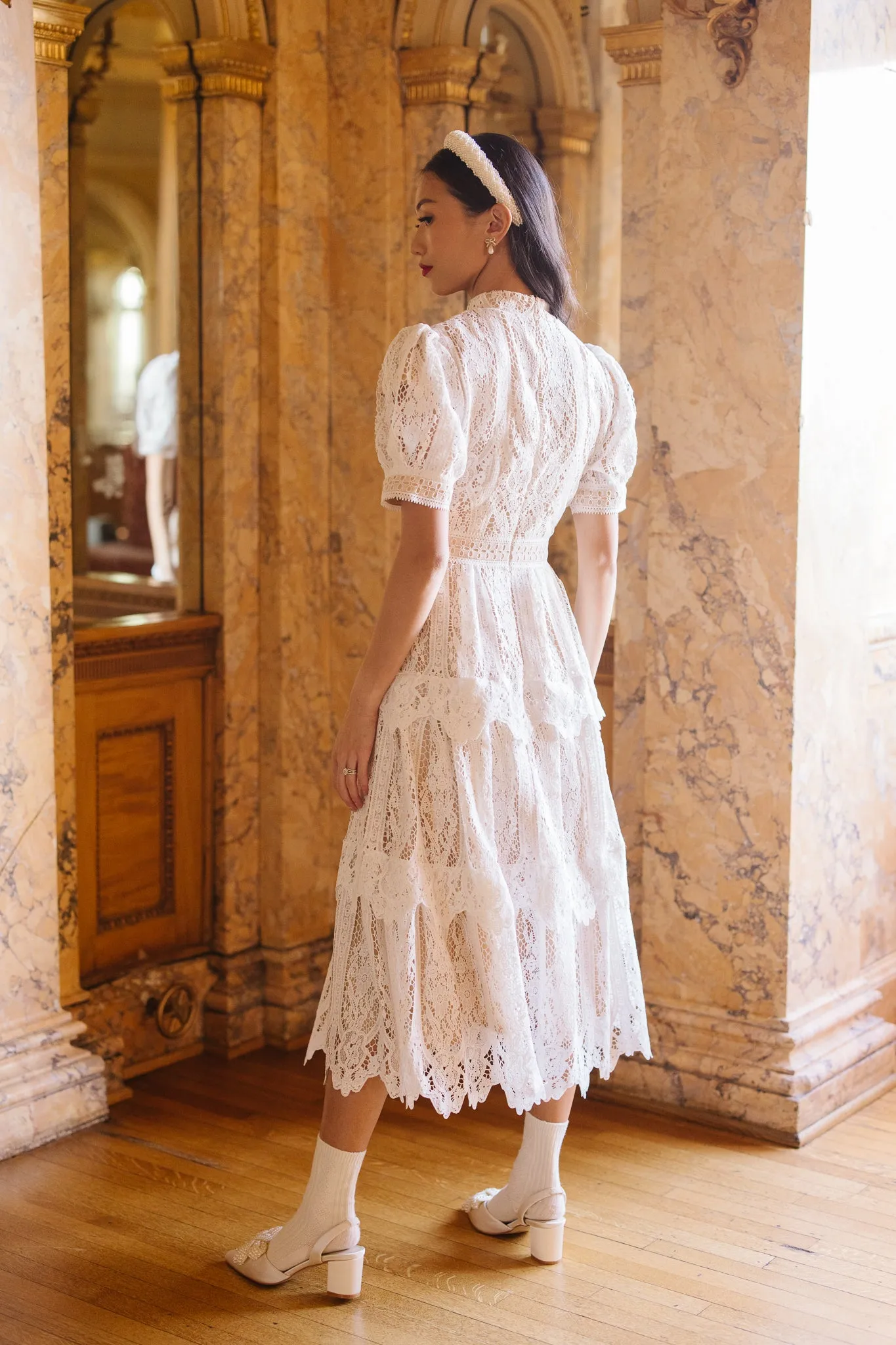 Ainsley Dress in White Lace - FINAL SALE
