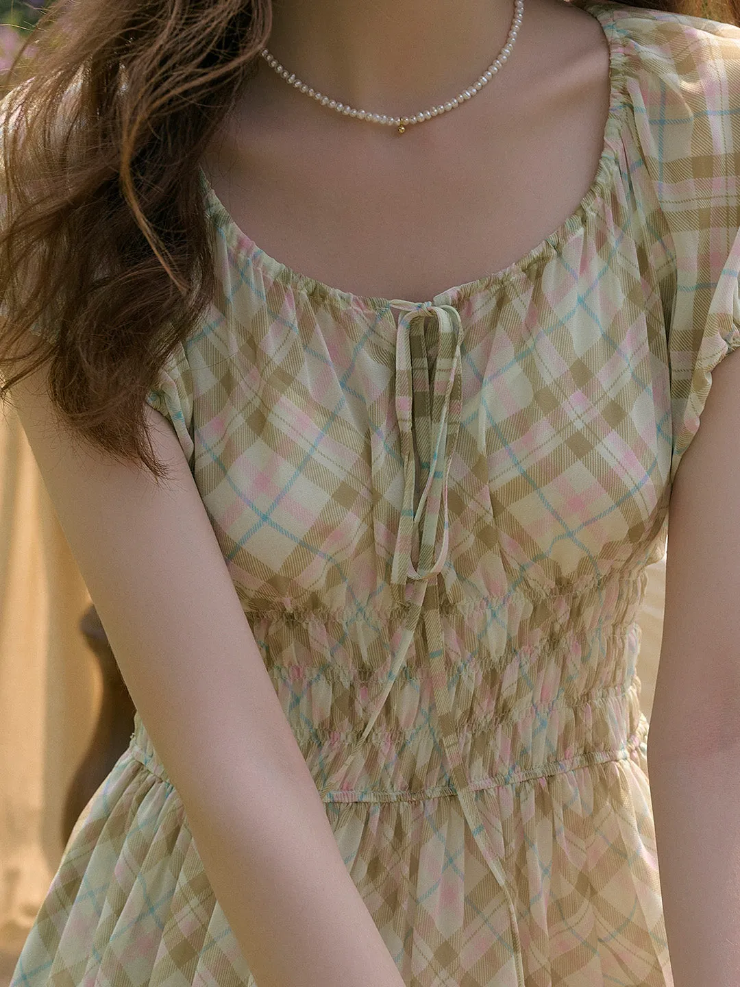 Ainsley Round Neck Plaid Dress