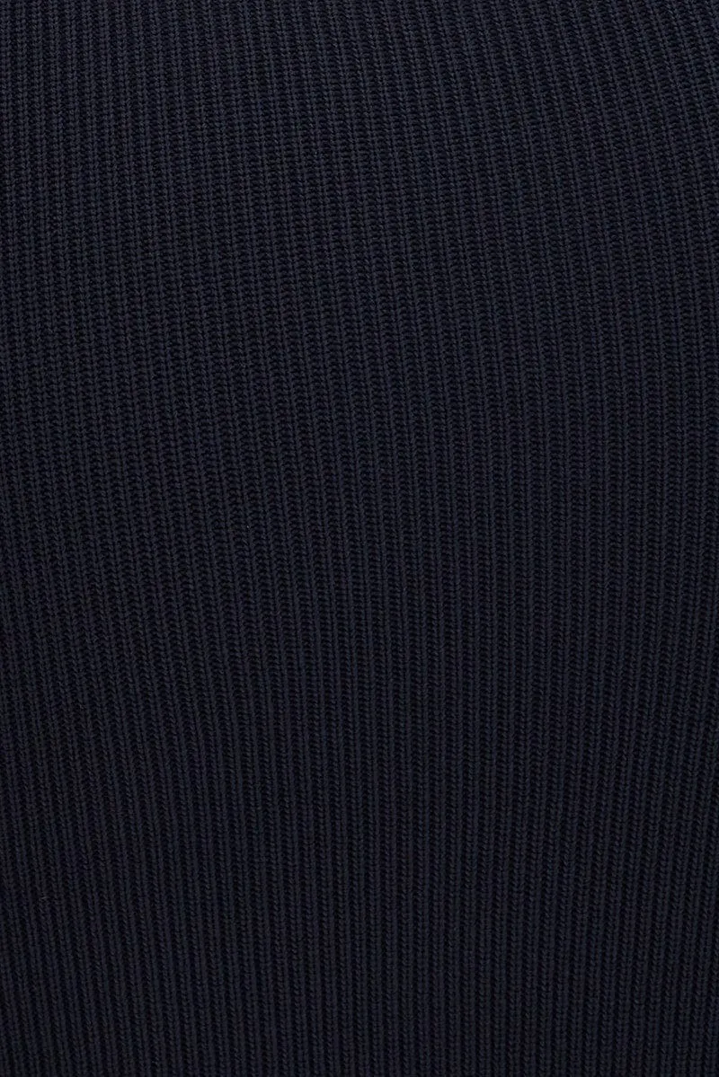 Blue Sweetheart Neckline Bandeau Knit Bodycon Dress