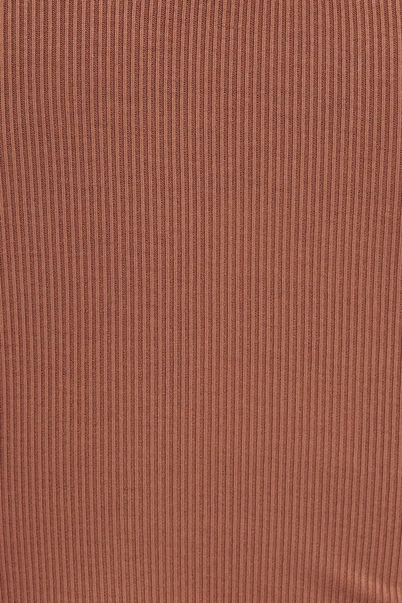 Brown Cut Out Back Bodycon Dress