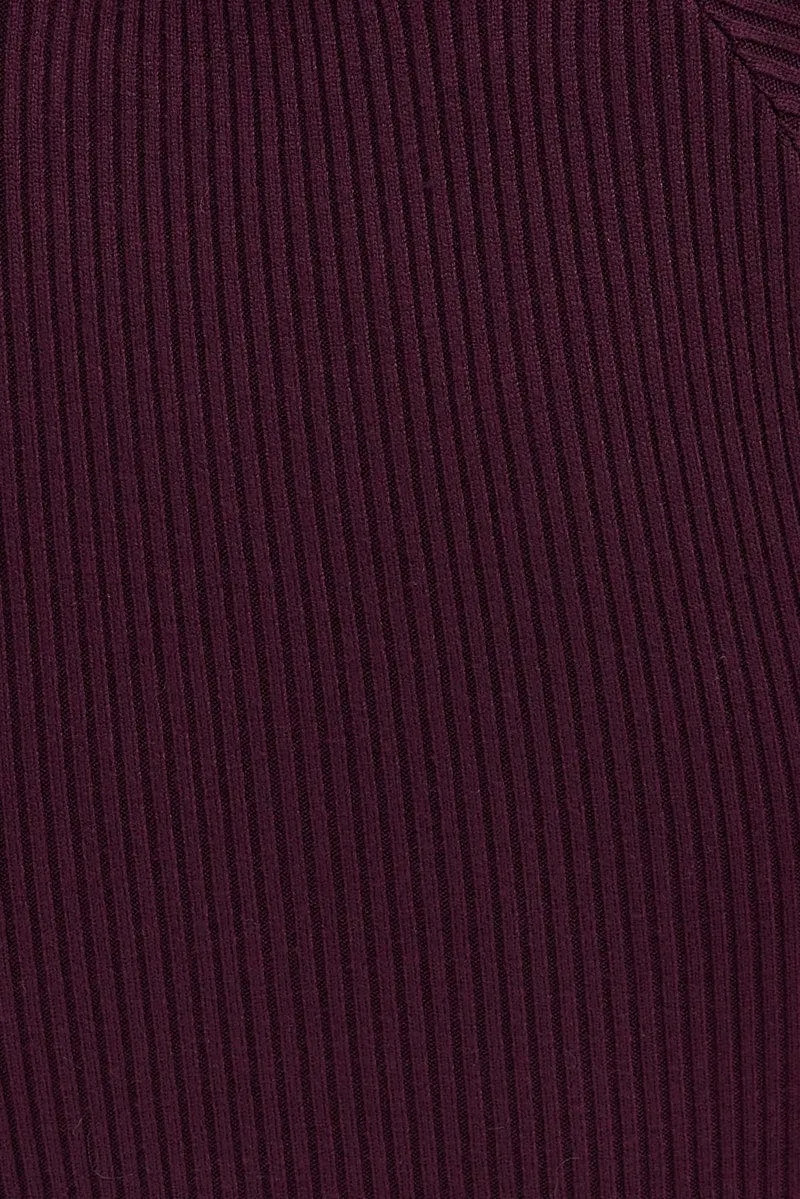 Brown Knit Dress Sweetheart Neck Long Sleeve Midi