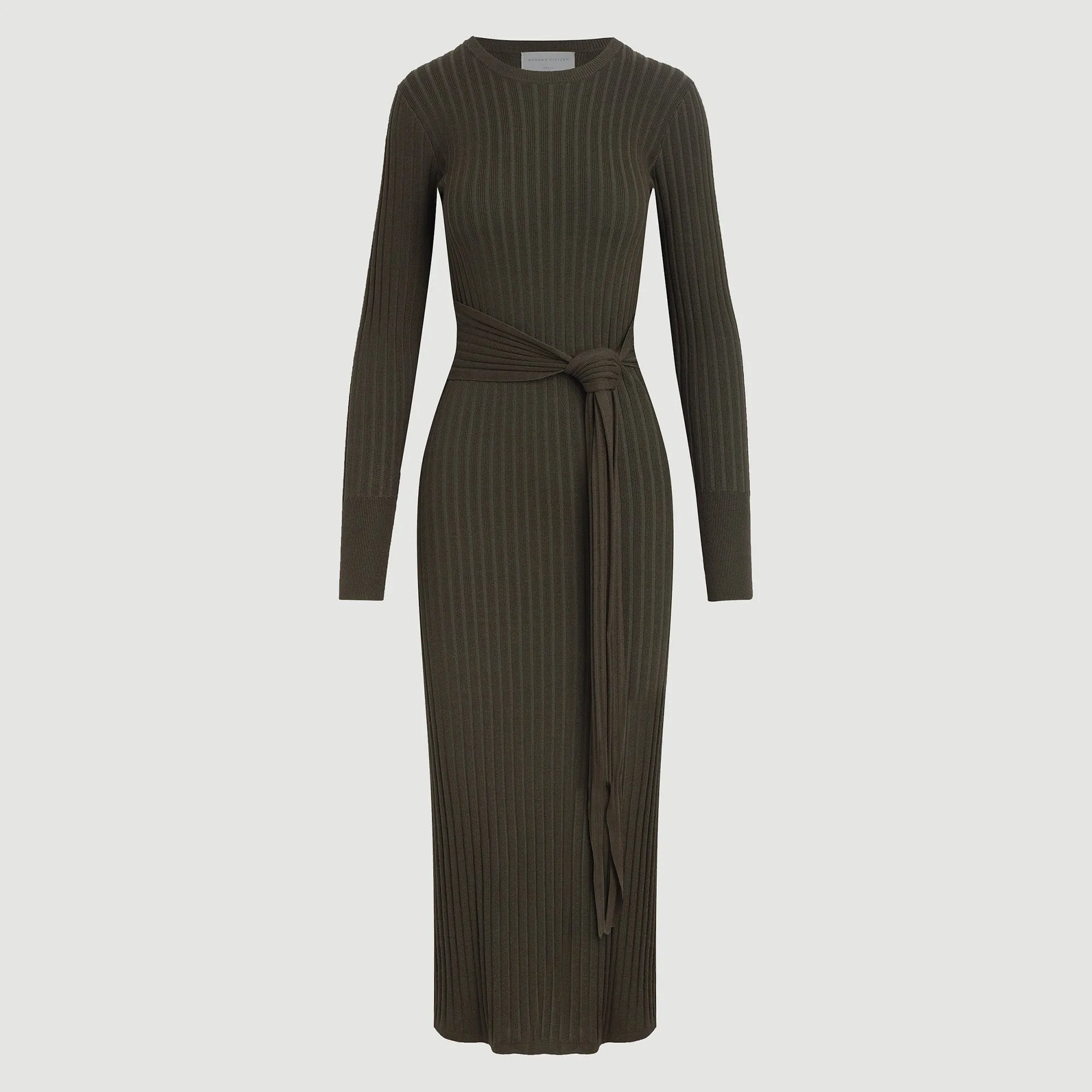 Carmen Tie-Front Ribbed Dress (Petite)