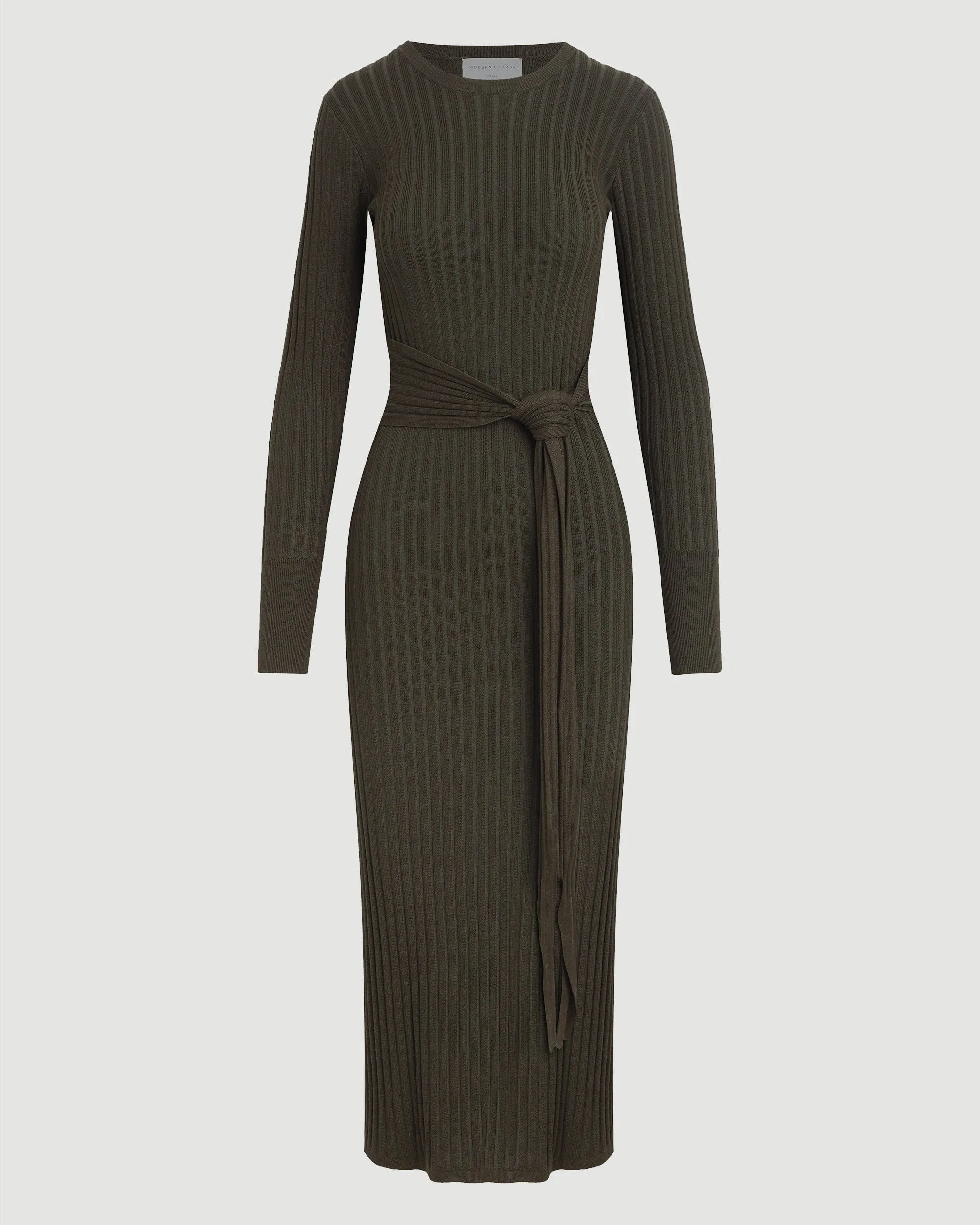 Carmen Tie-Front Ribbed Dress (Petite)