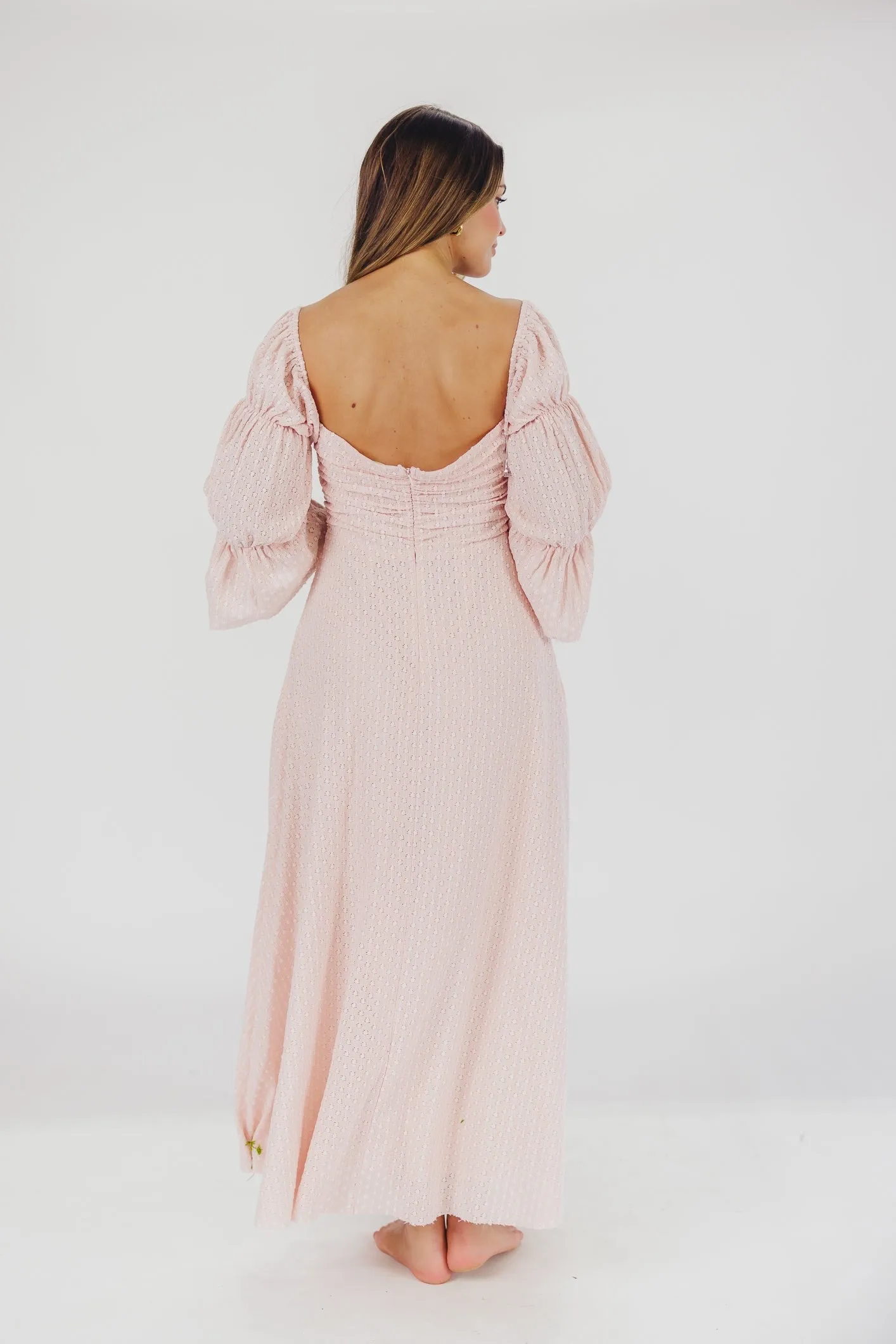 Corrine Tiered Sleeve Maxi Dress with Pockets in Ballerina Pink - Bump Friendly - PRE-ORDER