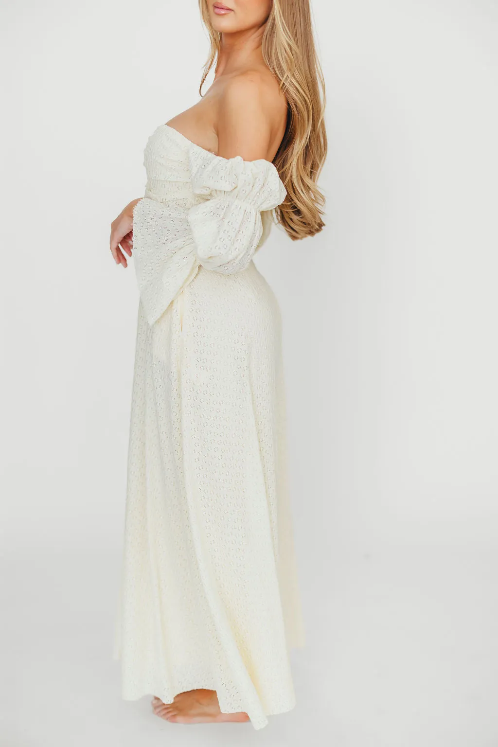 Corrine Tiered Sleeve Maxi Dress with Pockets in Light Butter Yellow - Bump Friendly - PRE-ORDER