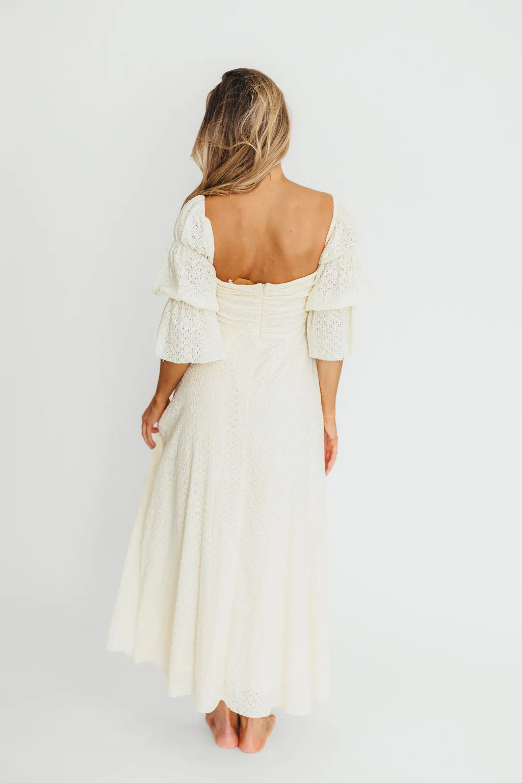 Corrine Tiered Sleeve Maxi Dress with Pockets in Light Butter Yellow - Bump Friendly - PRE-ORDER