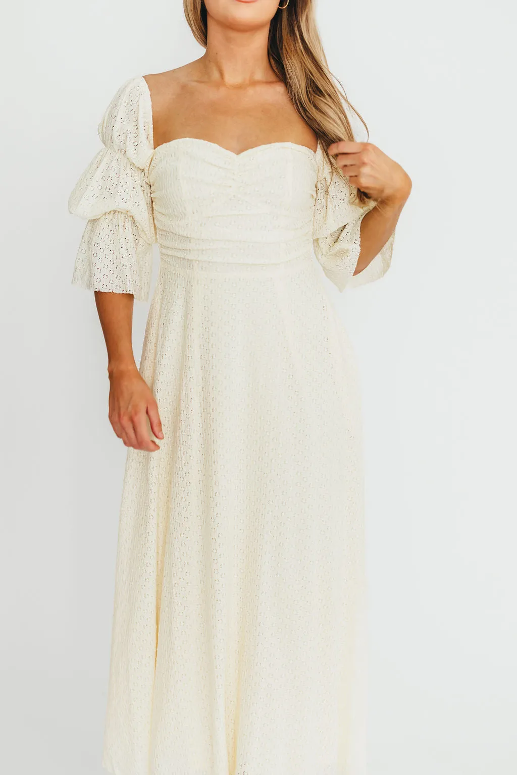 Corrine Tiered Sleeve Maxi Dress with Pockets in Light Butter Yellow - Bump Friendly - PRE-ORDER
