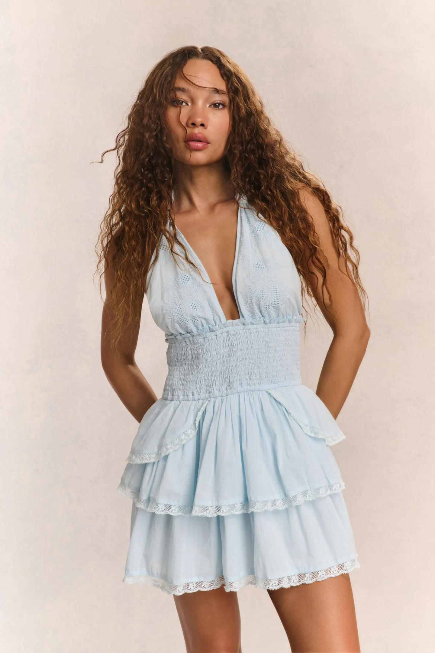 Deanna Heritage Halter Mini Dress