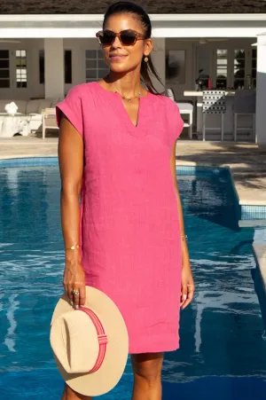 Dori Linen Dress | Strawberry Pink