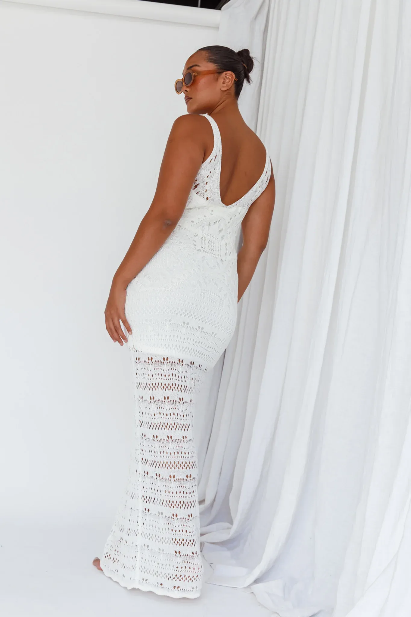 Endless Sun Crochet Maxi Dress White