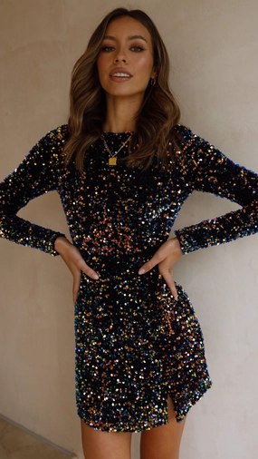 Felicia Mini Dress - Navy/Multi