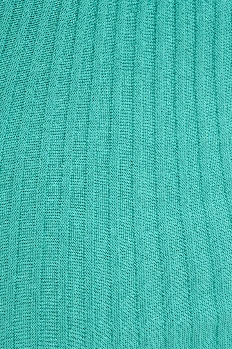 Green Sleeveless Knit Bodycon Dress
