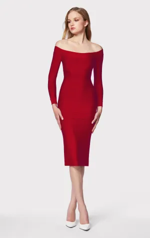 ICON SCOOP NECK MIDI DRESS