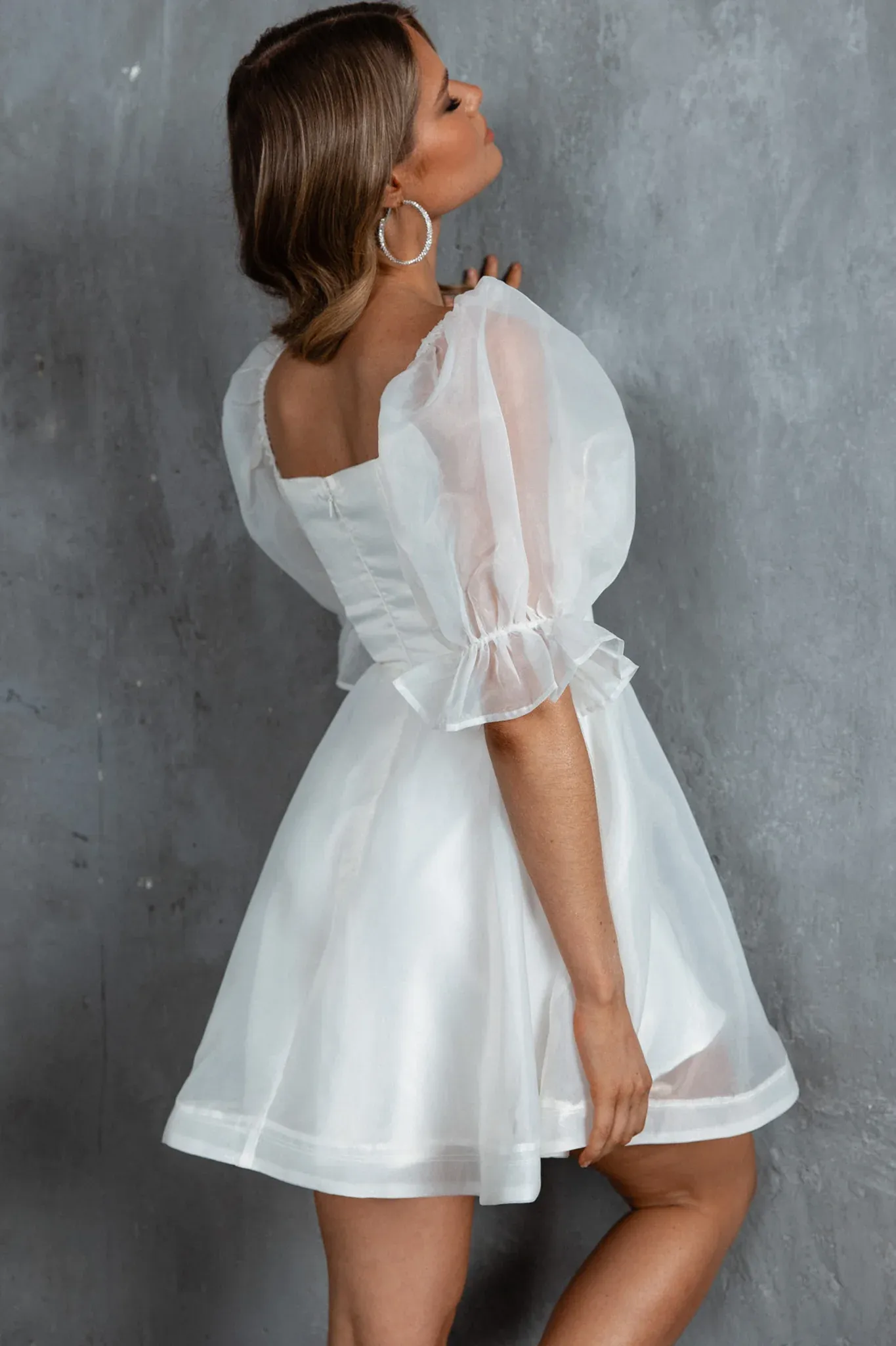 I've Got Sunshine Puff Sleeve Mini Dress White