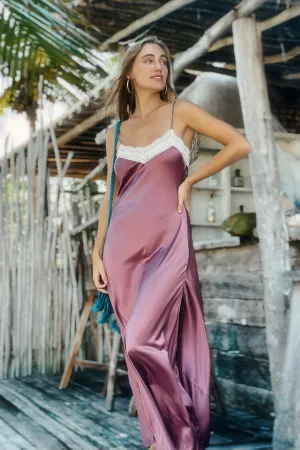 Jacquelyn Silk Slip Dress - Mauve