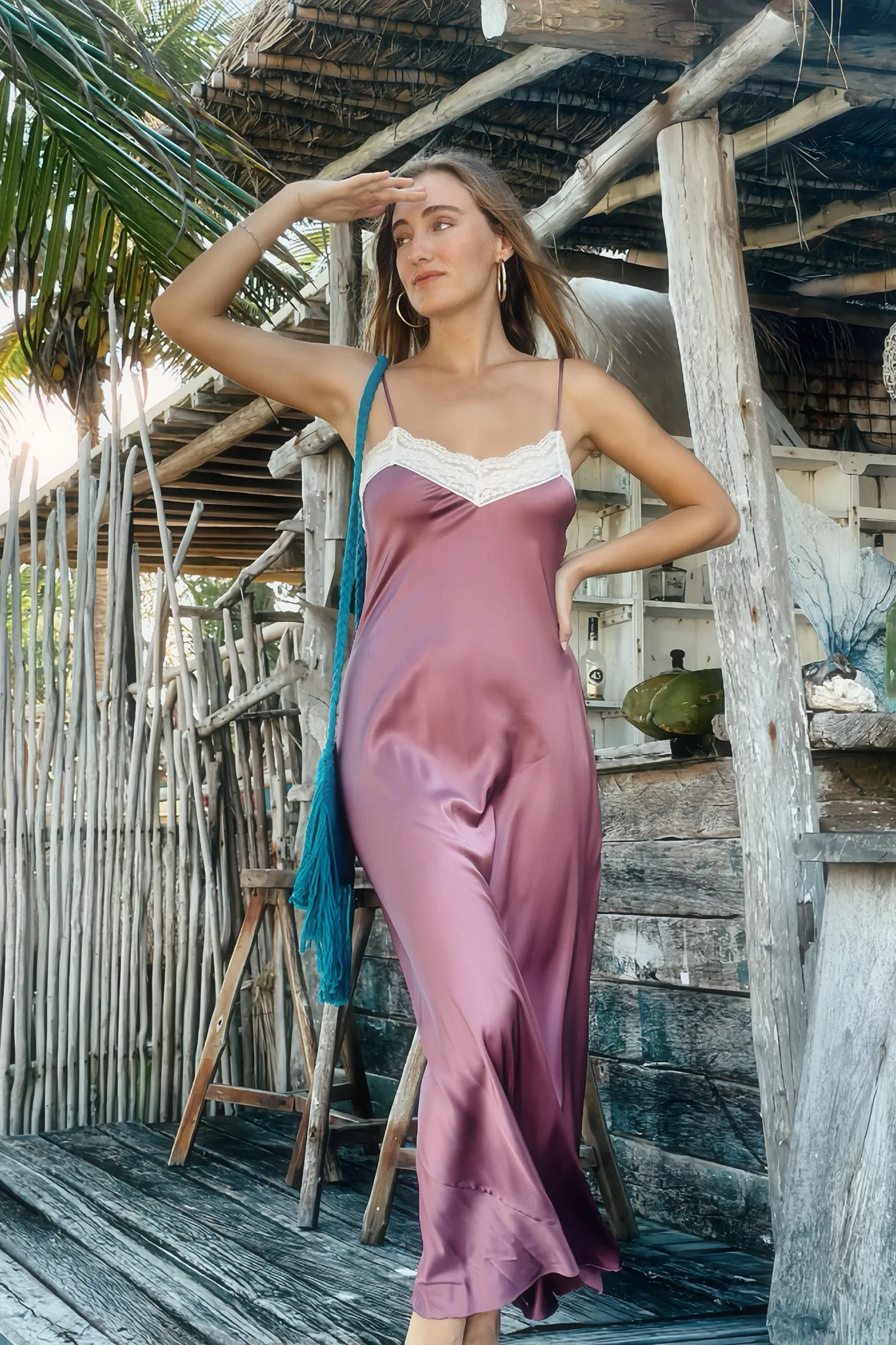 Jacquelyn Silk Slip Dress - Mauve