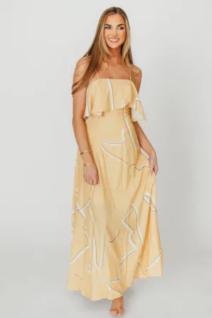 Lark Ruffle Detail Maxi Dress in Mango