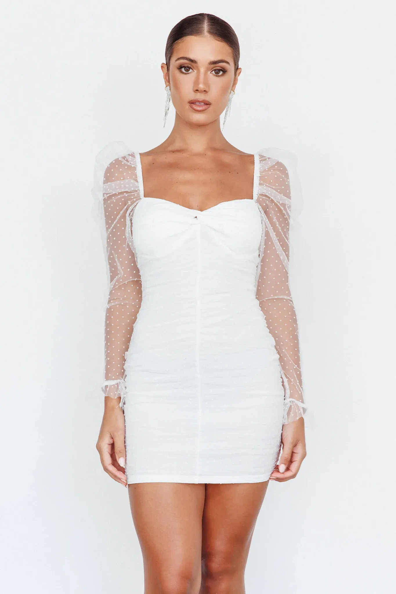 Like Lovers Hail Spot Mini Dress White
