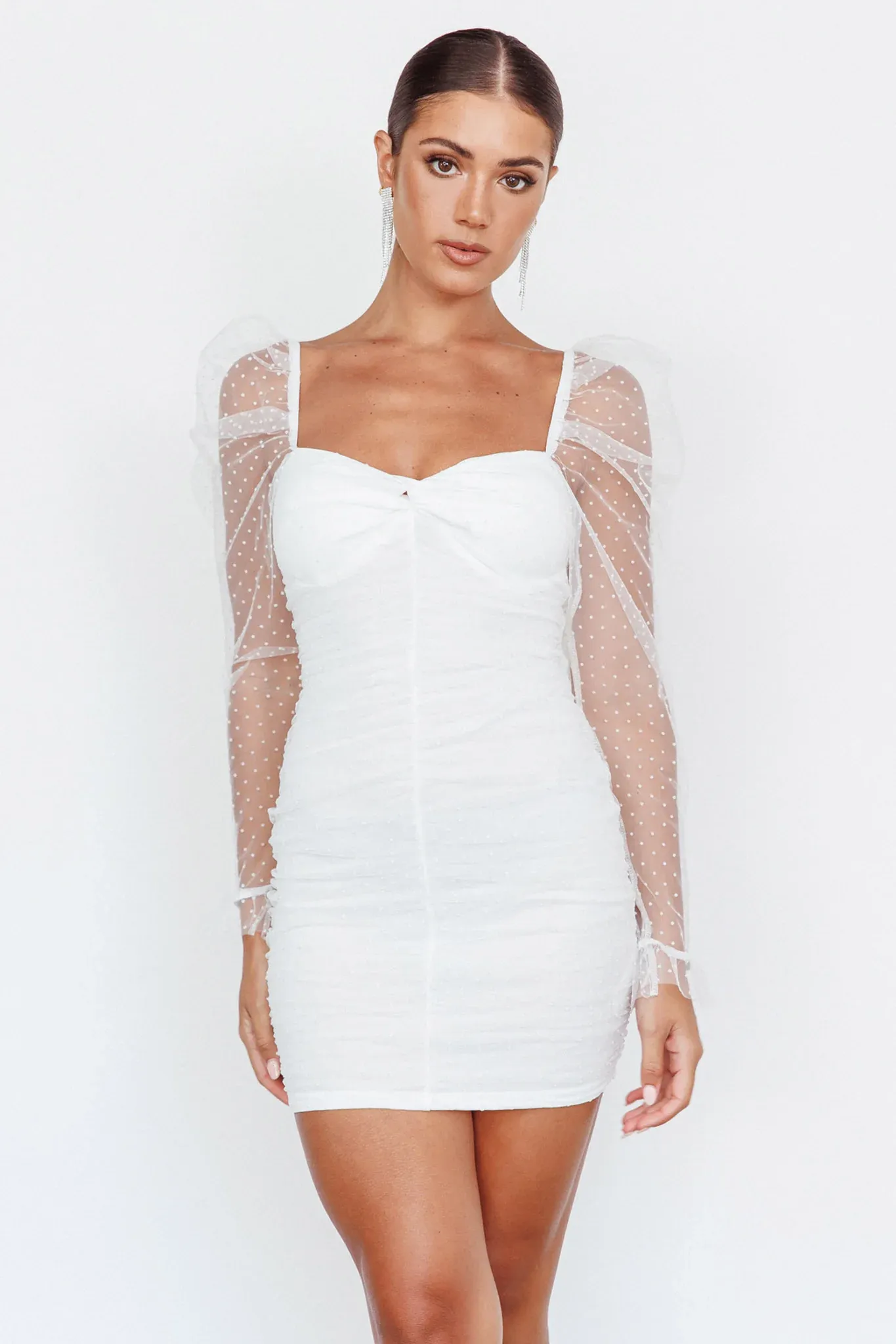 Like Lovers Hail Spot Mini Dress White