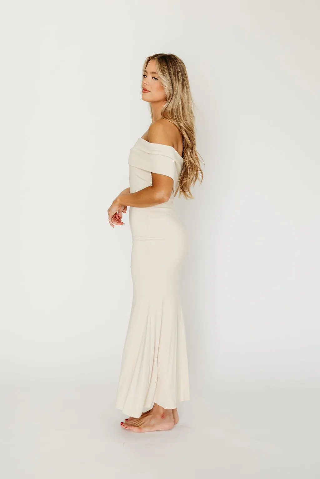 Monroe Maxi Dress in Ivory - Bump Friendly