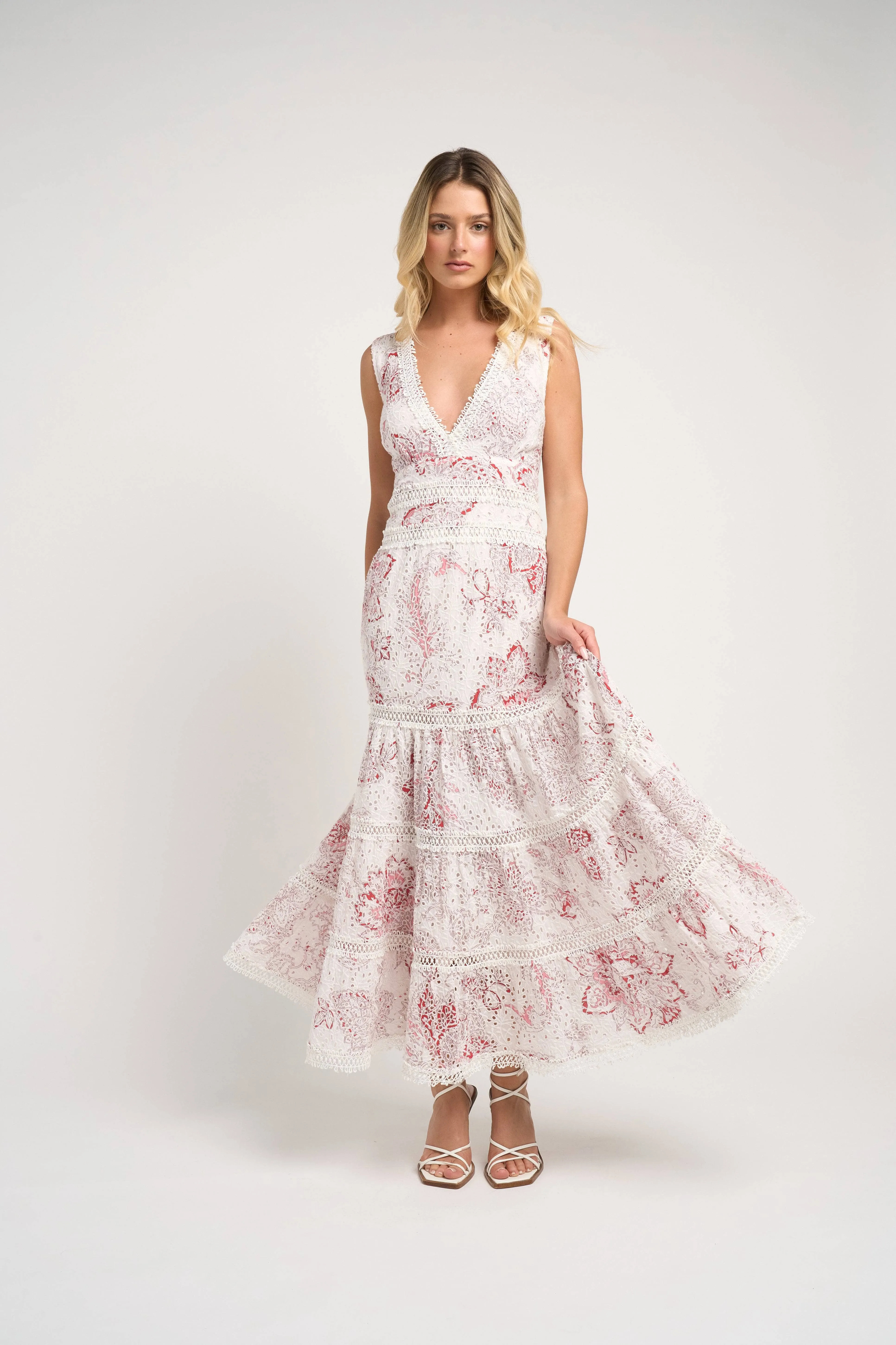 Naina Long Dress Red