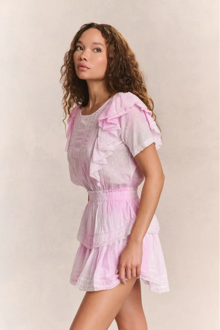 Natasha Heritage Mini Dress - PEONY PINK