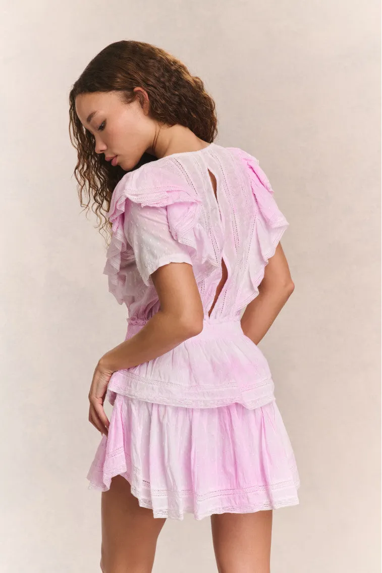 Natasha Heritage Mini Dress - PEONY PINK