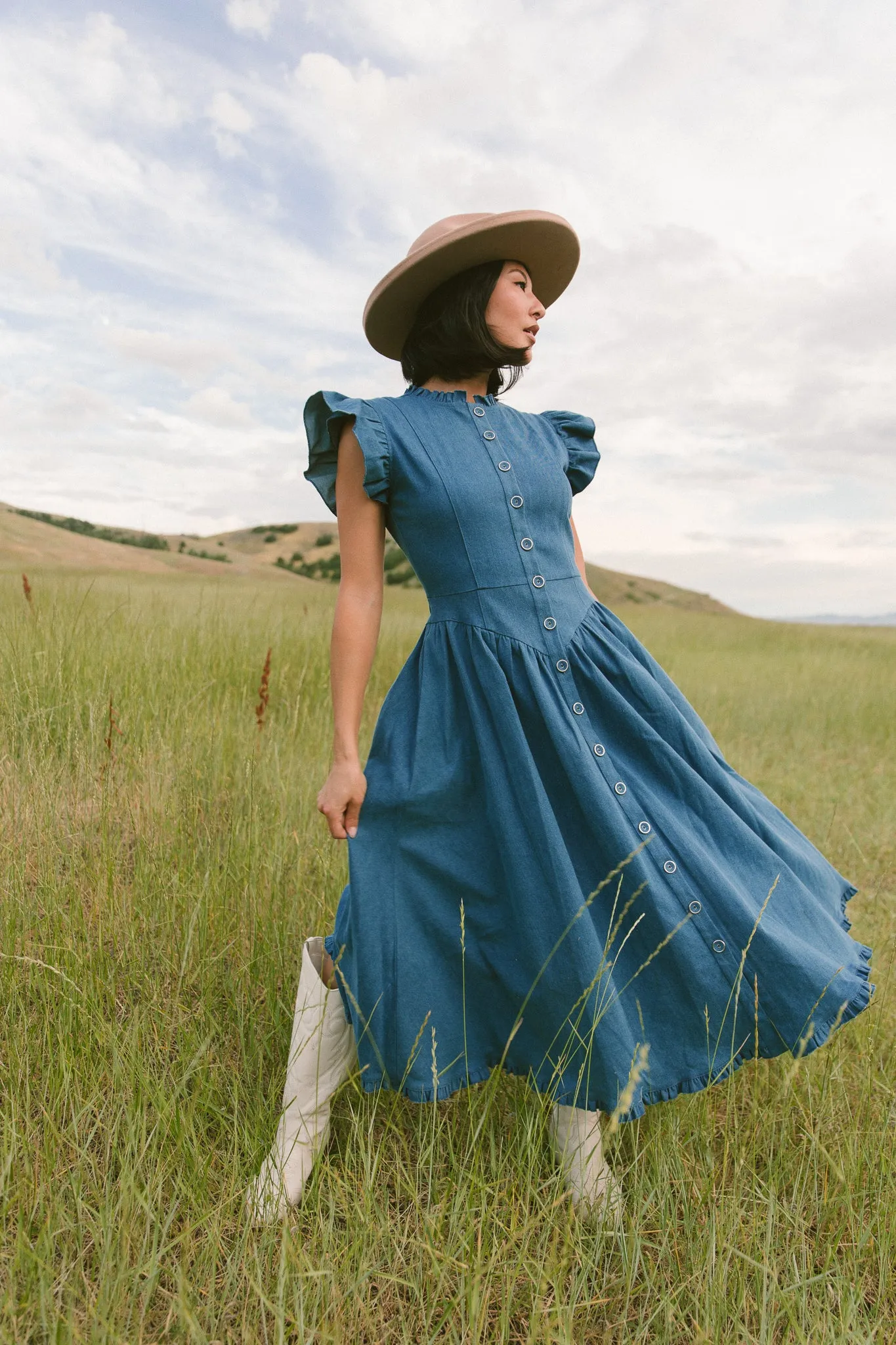 Nelly Dress in Denim