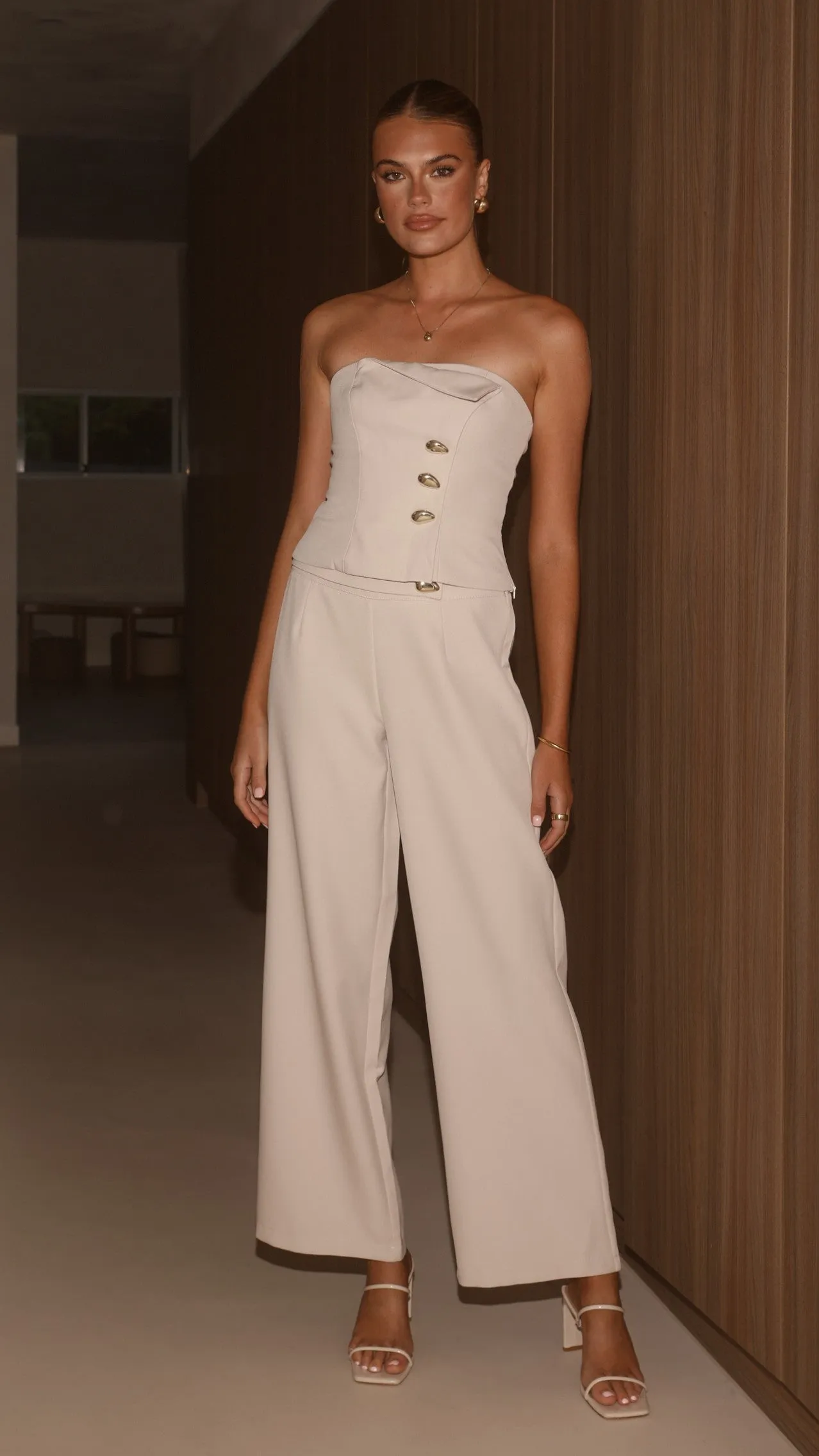 Payton Strapless Top  - Beige