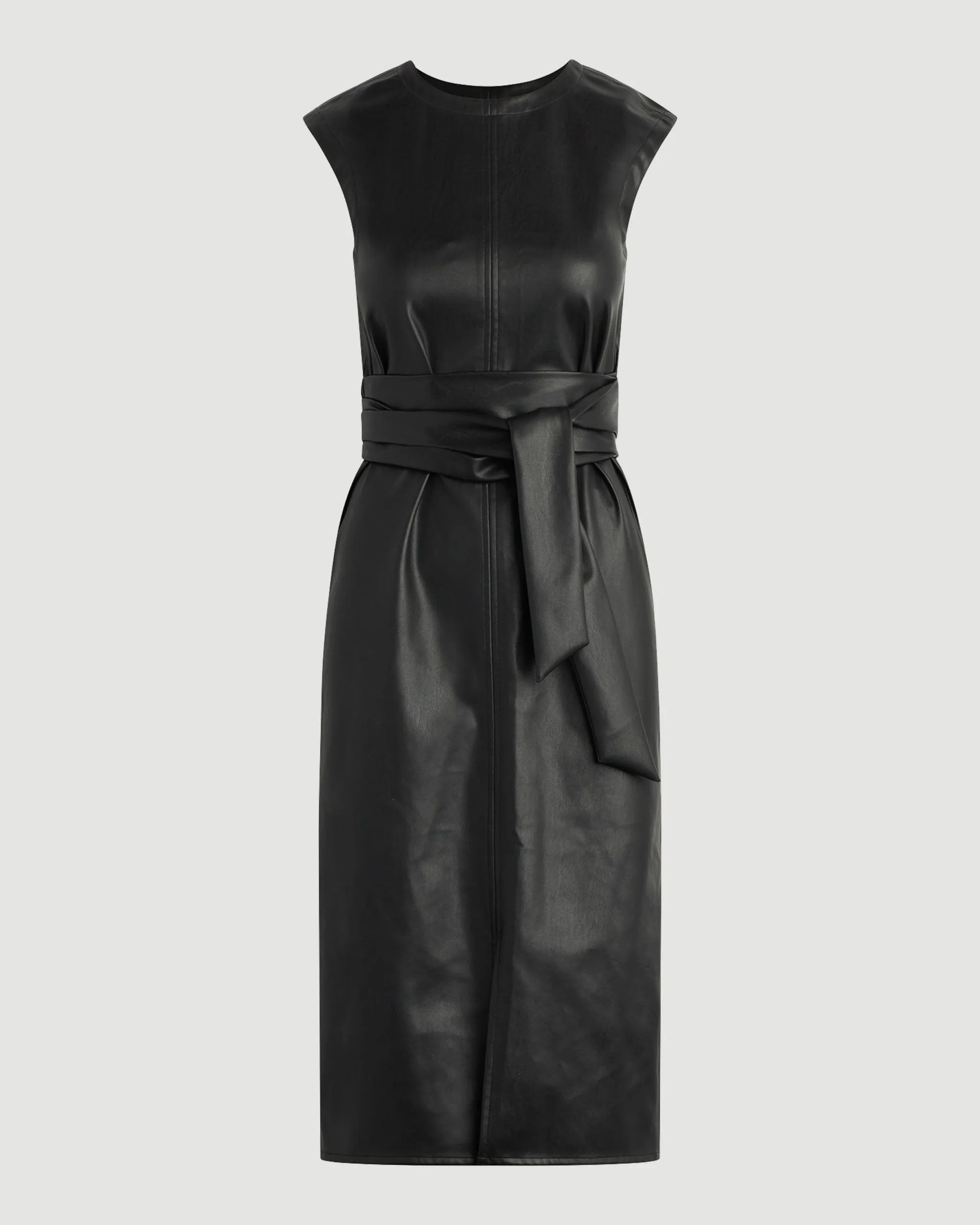 Pilar Vegan Leather Tie-Front Dress (Petite)
