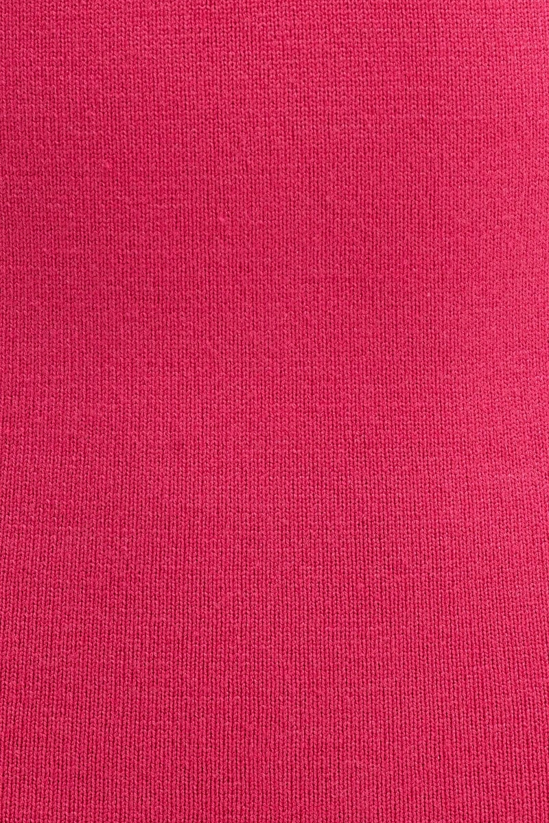 Pink Bodycon Dress Sleeveless Midi Knit