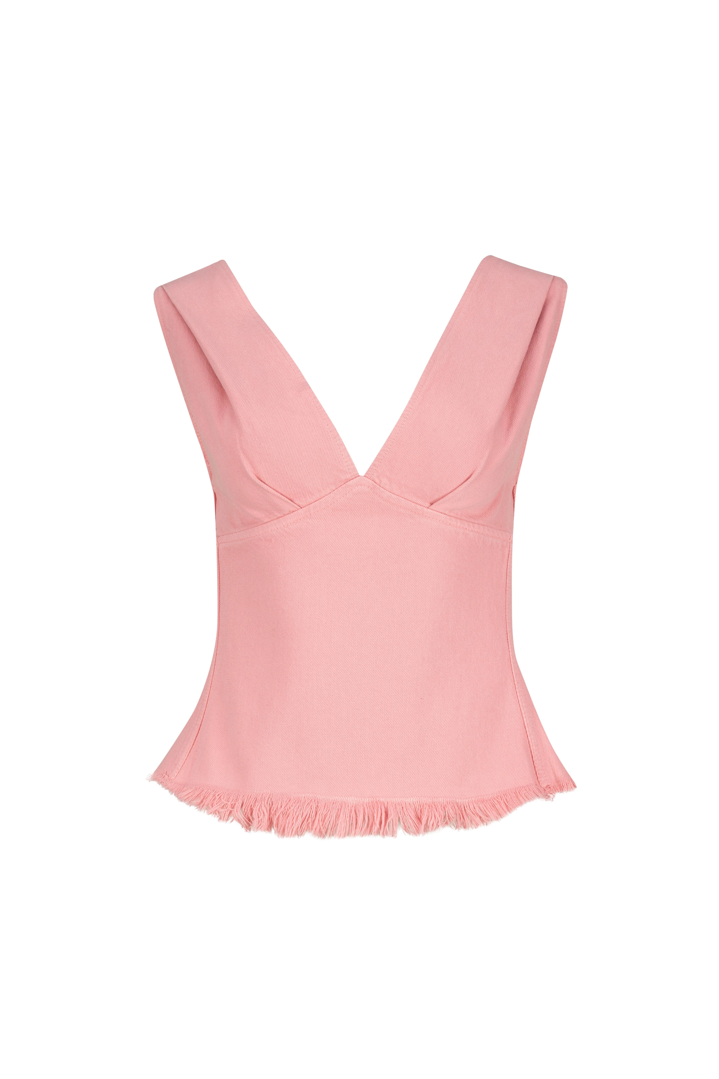 PINK DRILL FITTED OFF SHOULDER TOP
