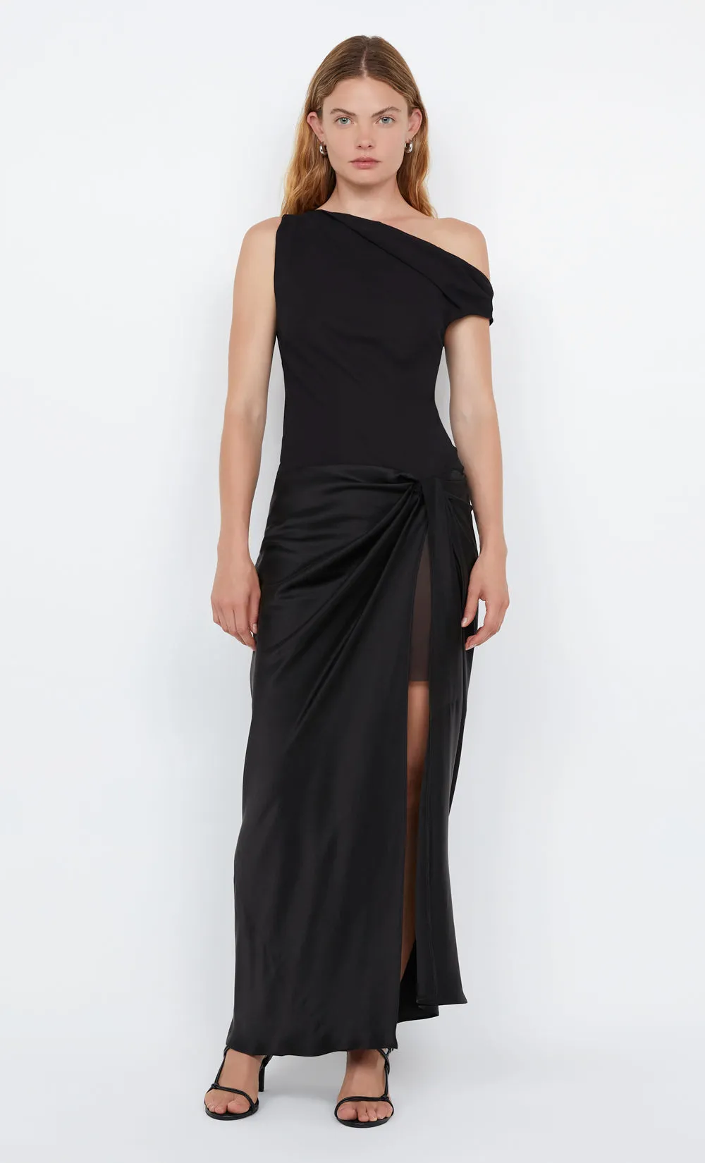 RHONE ASYM MAXI DRESS - BLACK