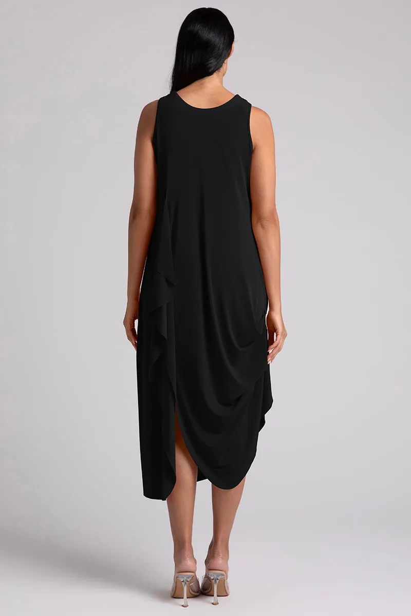 Sleeveless Drama Dress | Black