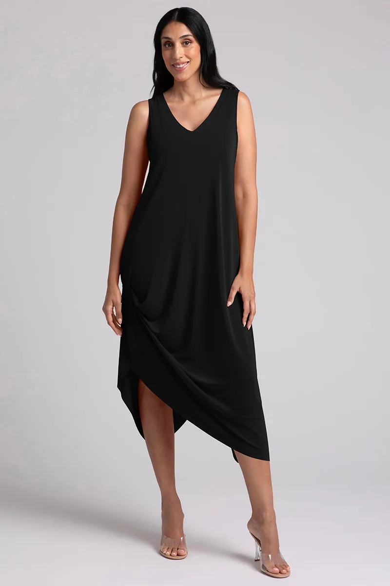 Sleeveless Drama Dress | Black