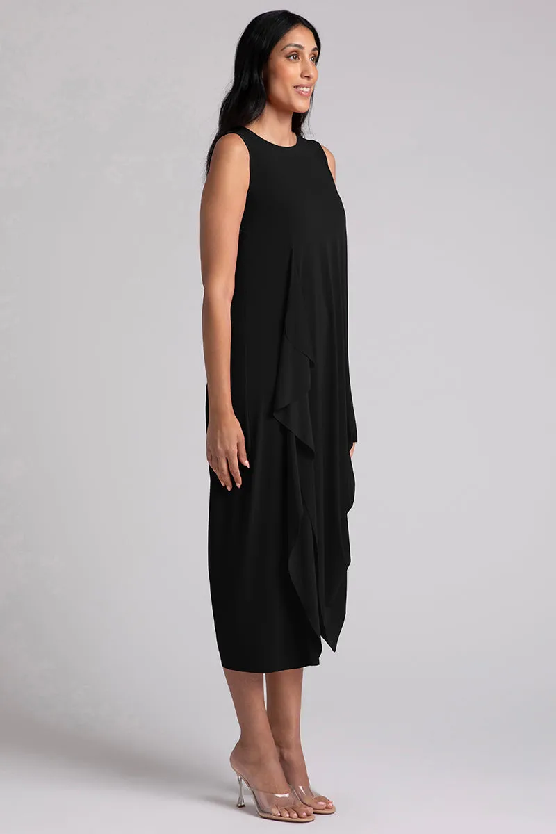 Sleeveless Drama Dress | Black
