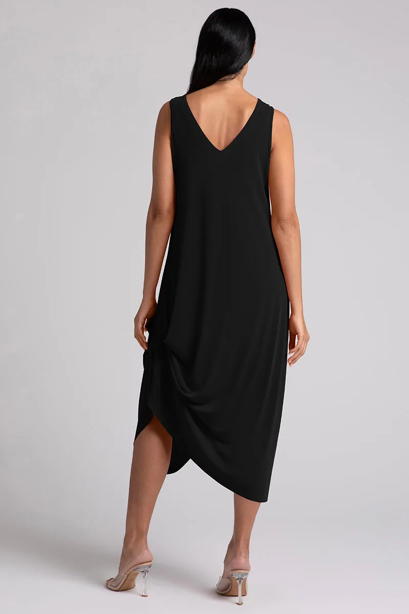 Sleeveless Drama Dress | Black