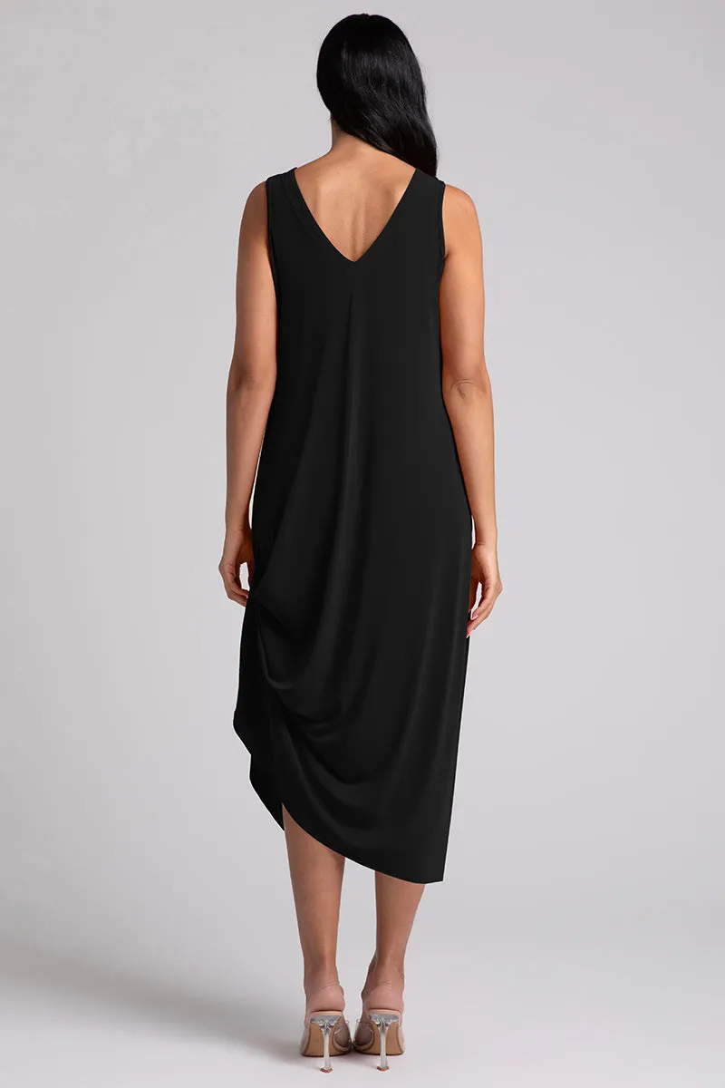 Sleeveless Drama Dress | Black