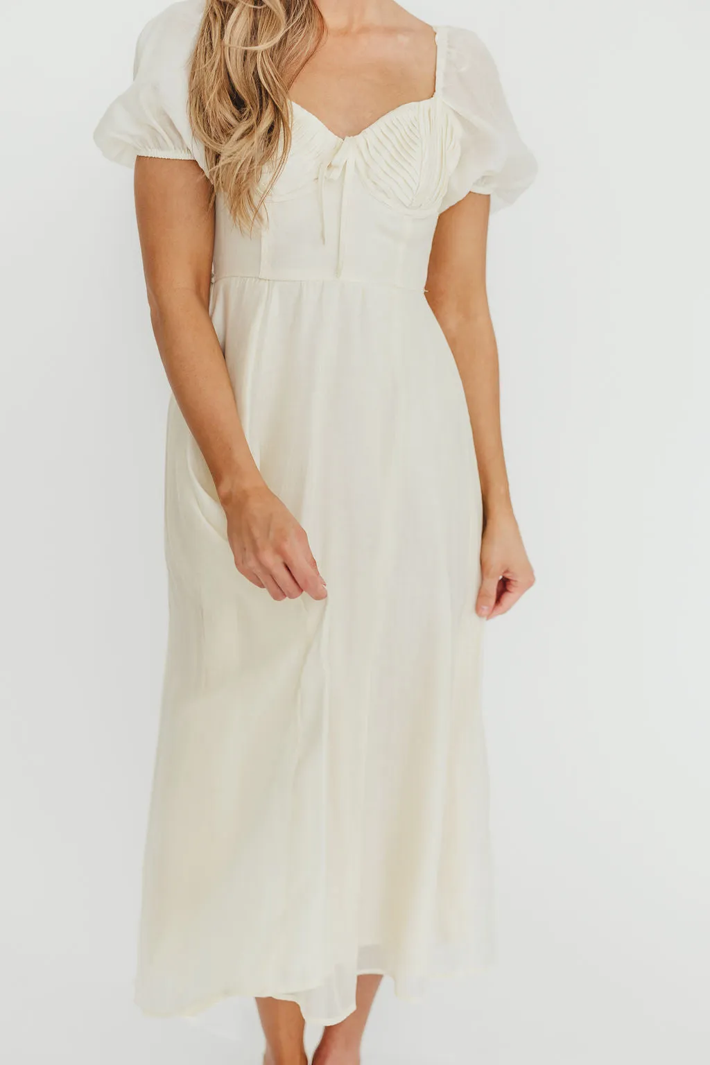 Stevie Bustier Midi Dress in Cream