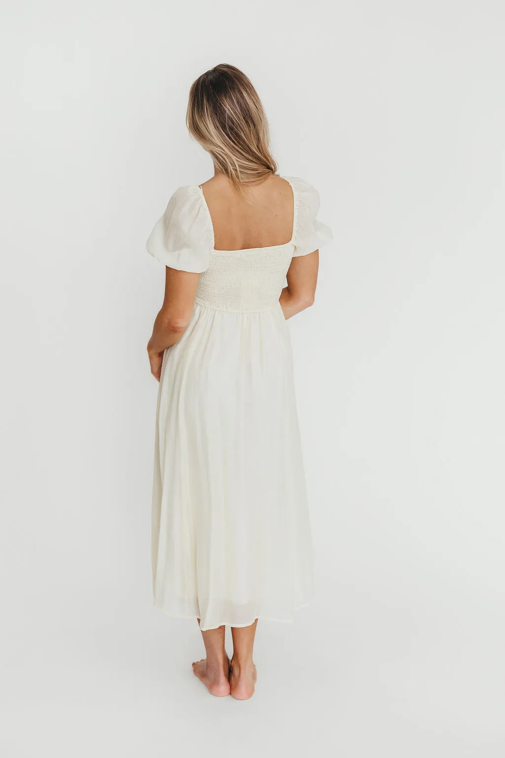 Stevie Bustier Midi Dress in Cream