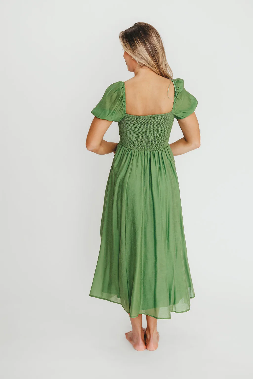 Stevie Bustier Midi Dress in Green