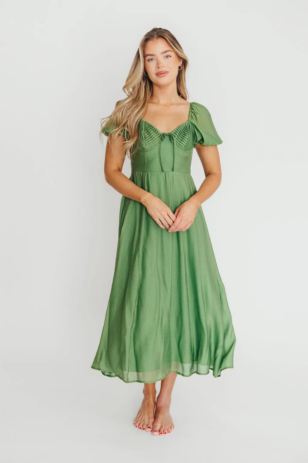 Stevie Bustier Midi Dress in Green
