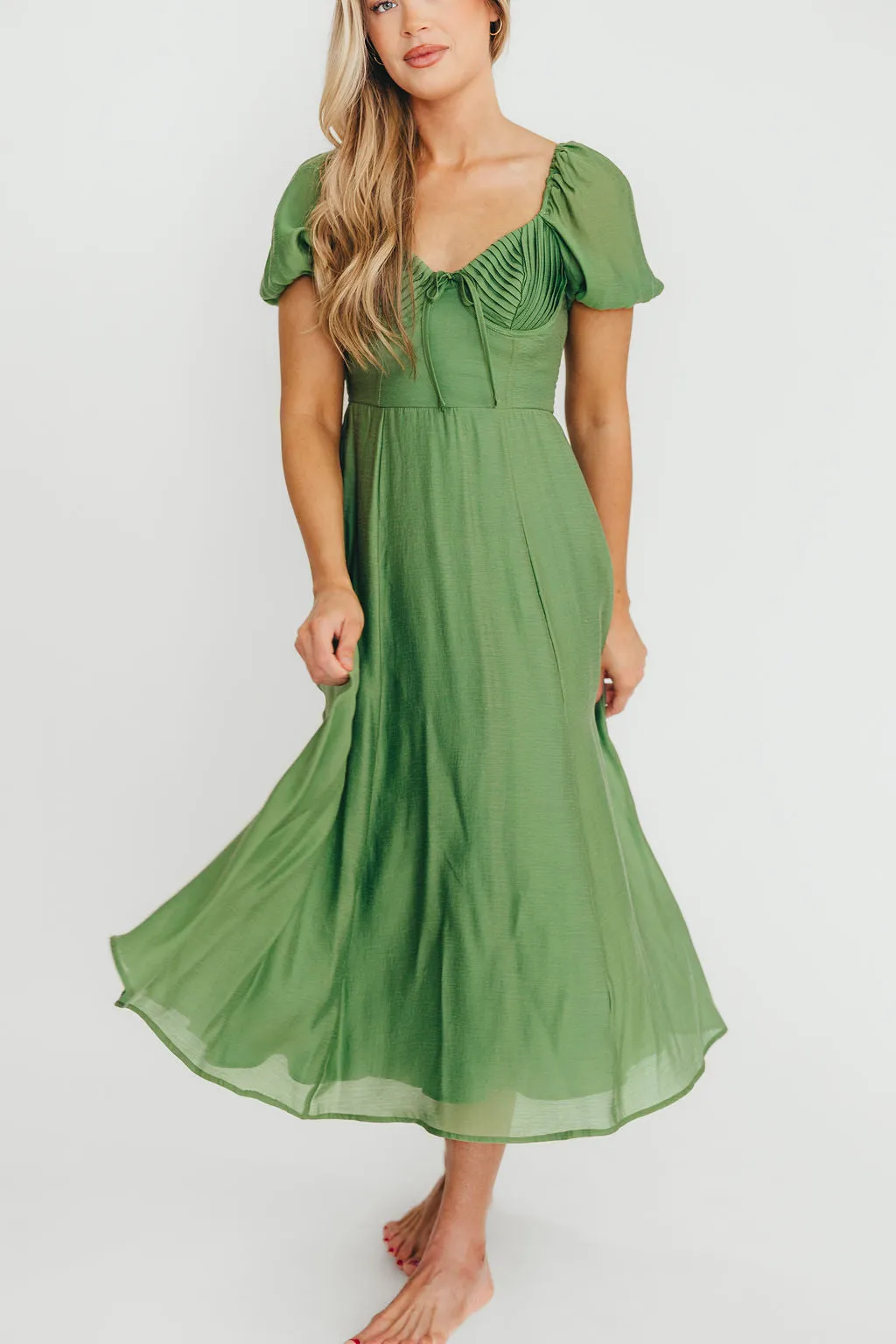 Stevie Bustier Midi Dress in Green