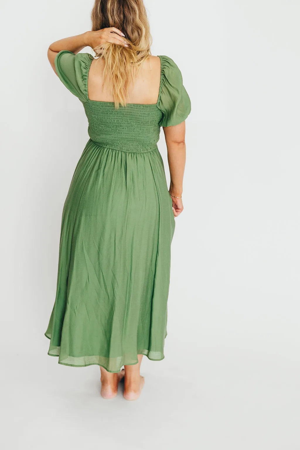 Stevie Bustier Midi Dress in Green