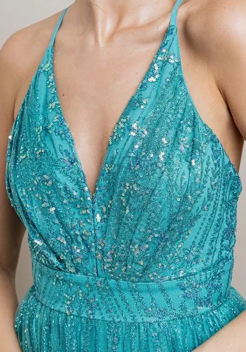 Venus Sparkly Dress in Turquoise