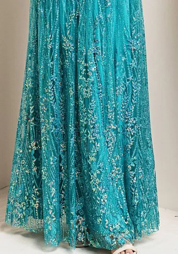 Venus Sparkly Dress in Turquoise