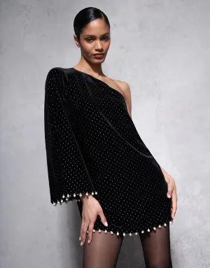 Vida Velvet Mini Dress - Crystal Black - SALE