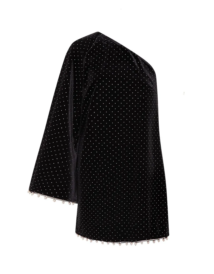 Vida Velvet Mini Dress - Crystal Black - SALE